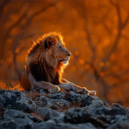 Head Lion on the mountain